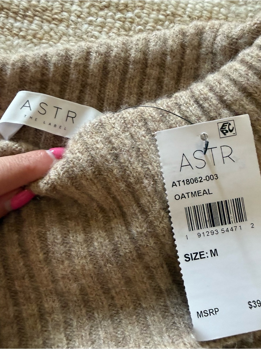 ASTR the Label Ribbed Off-Shoulder Sweater in Taupe - Picture 2 of 3